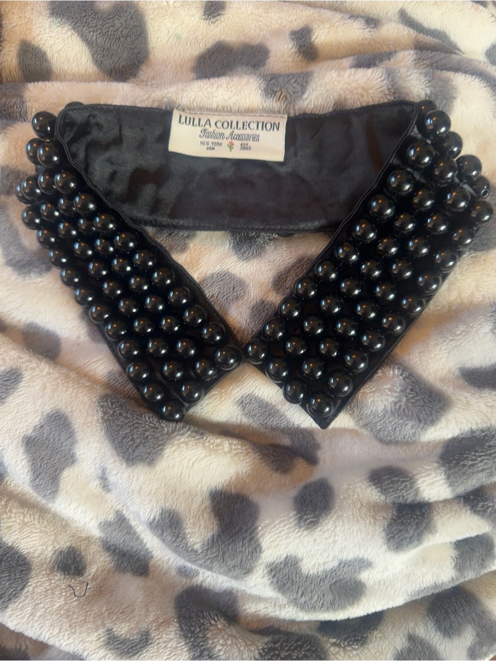 Lulla Collection Black Beaded Detachable Collar Statement Necklace